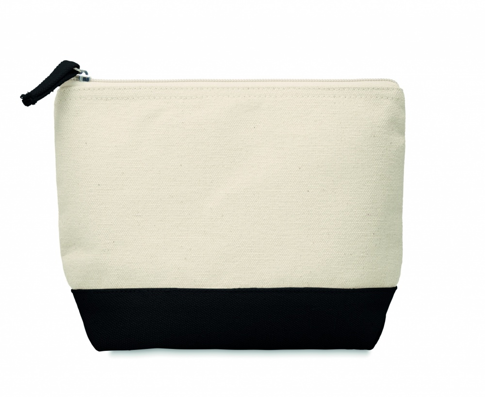 Logo trade promotional merchandise picture of: Bicolour cotton cosmetic bag