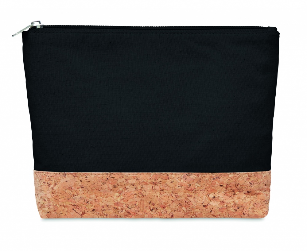 Logo trade promotional merchandise photo of: Cork & cotton cosmetic bag