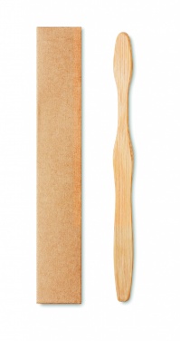 Logo trade promotional merchandise photo of: Bamboo toothbrush in Kraft box