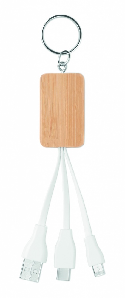 Logotrade promotional product image of: Bamboo 3-in-1 cable
