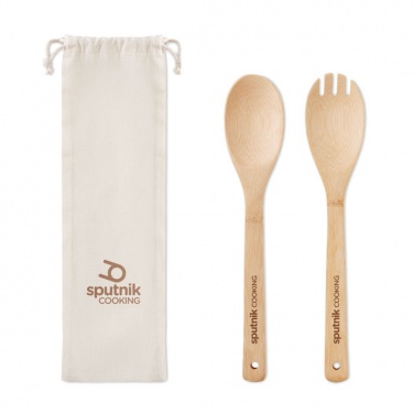Logo trade promotional merchandise photo of: Set bamboo utensils salad