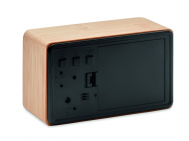 Logo trade promotional gifts picture of: LED alarm clock bamboo casing Düsseldorf