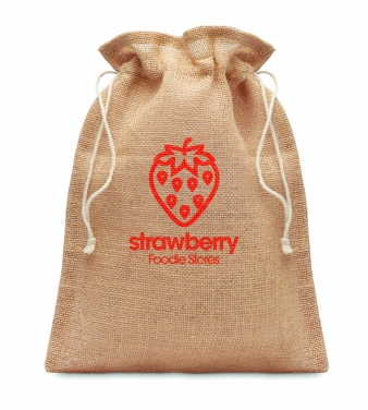Logotrade promotional giveaway image of: Small jute gift bag 14 x 22 cm