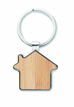 Logotrade promotional giveaway image of: House key ring metal bamboo NORDIC