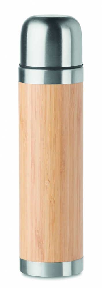 Logo trade promotional gift photo of: Double wall bamboo cover flask 400ml CHAN BAMBOO