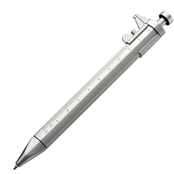 Logo trade promotional items image of: Plastic ballpen with sliding calliper PRESCOT