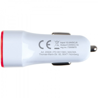 Logo trade business gifts image of: USB charging adapter KFZ FRUIT