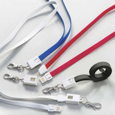 Logo trade business gifts image of: Lanyard with usb cable LE PORT