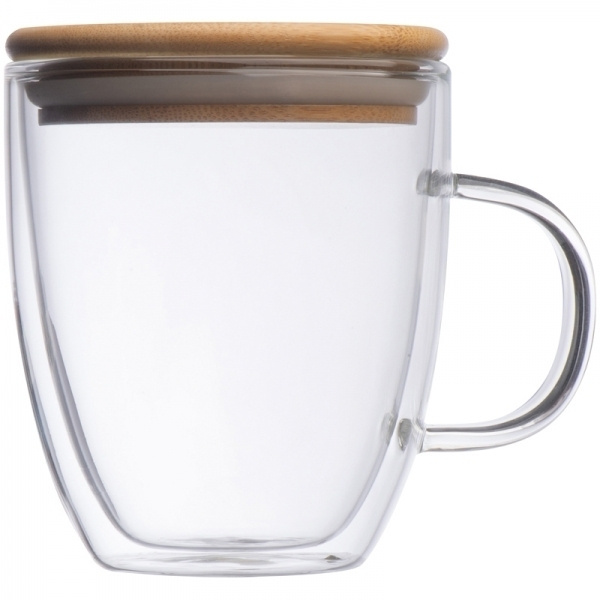 Logo trade promotional gifts picture of: Double-walled glass cup GERTHE 350 ml