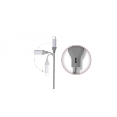 Logo trade promotional giveaway photo of: Nylon data transfer cable LK30 Type - C Quick Charge 3.0