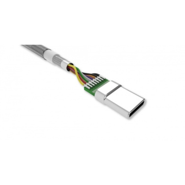 Logo trade promotional gifts picture of: Nylon data transfer cable LK30 Type - C Quick Charge 3.0