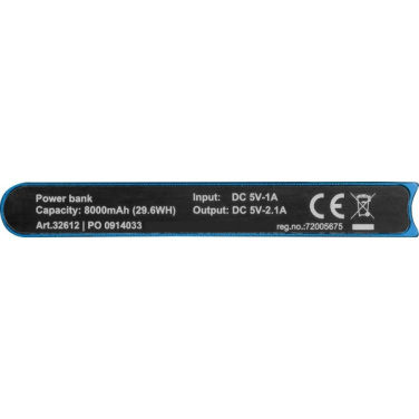 Logo trade promotional merchandise picture of: Power bank 8 000 mAh WOLFSBERG