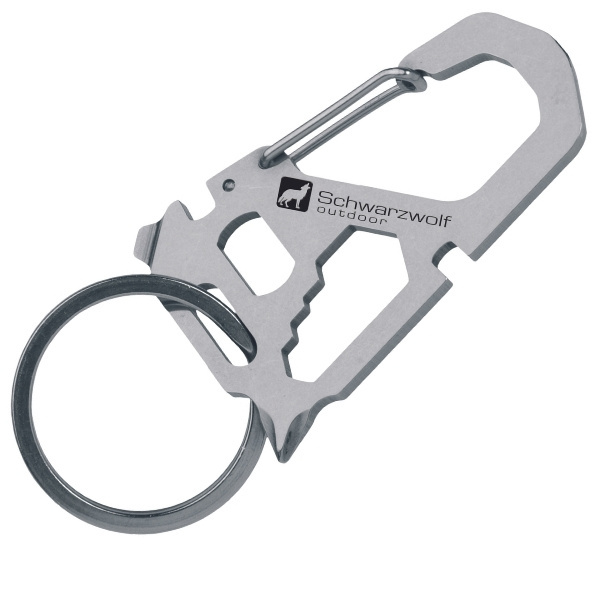 Logo trade promotional gifts image of: Multifunctional keychain ANTISANA Schwarzwolf