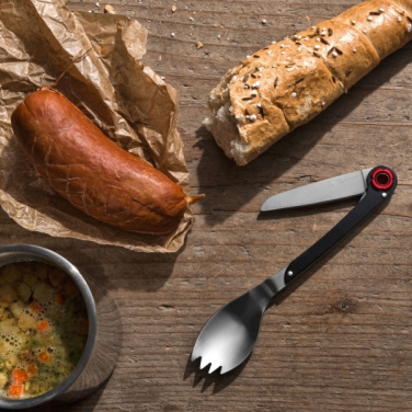 Logo trade corporate gifts image of: Multifunctional spoon LATEMAR Schwarzwolf