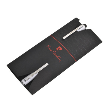 Logo trade promotional giveaways image of: Writing set ballpoint pen & roller soft touch CLAUDIE