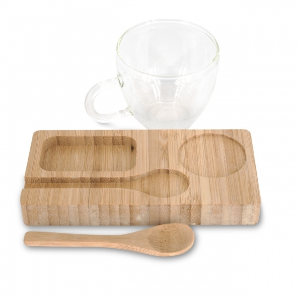 Logotrade corporate gift picture of: Tray with cup and spoon FORMOSA 150 ml