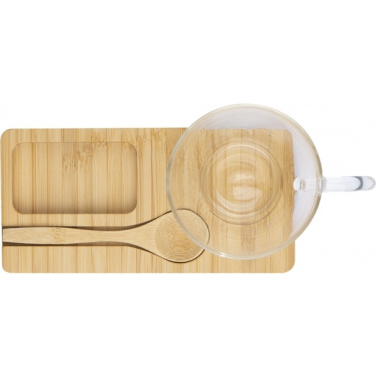Logo trade promotional products picture of: Tray with cup and spoon FORMOSA 150 ml