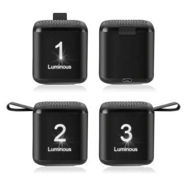 Logo trade promotional product photo of: Mini speaker with enlighted logo for engraving