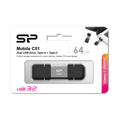 Logo trade promotional merchandise picture of: Pendrive Silicon Power Mobile - C51 3.2, 64GB