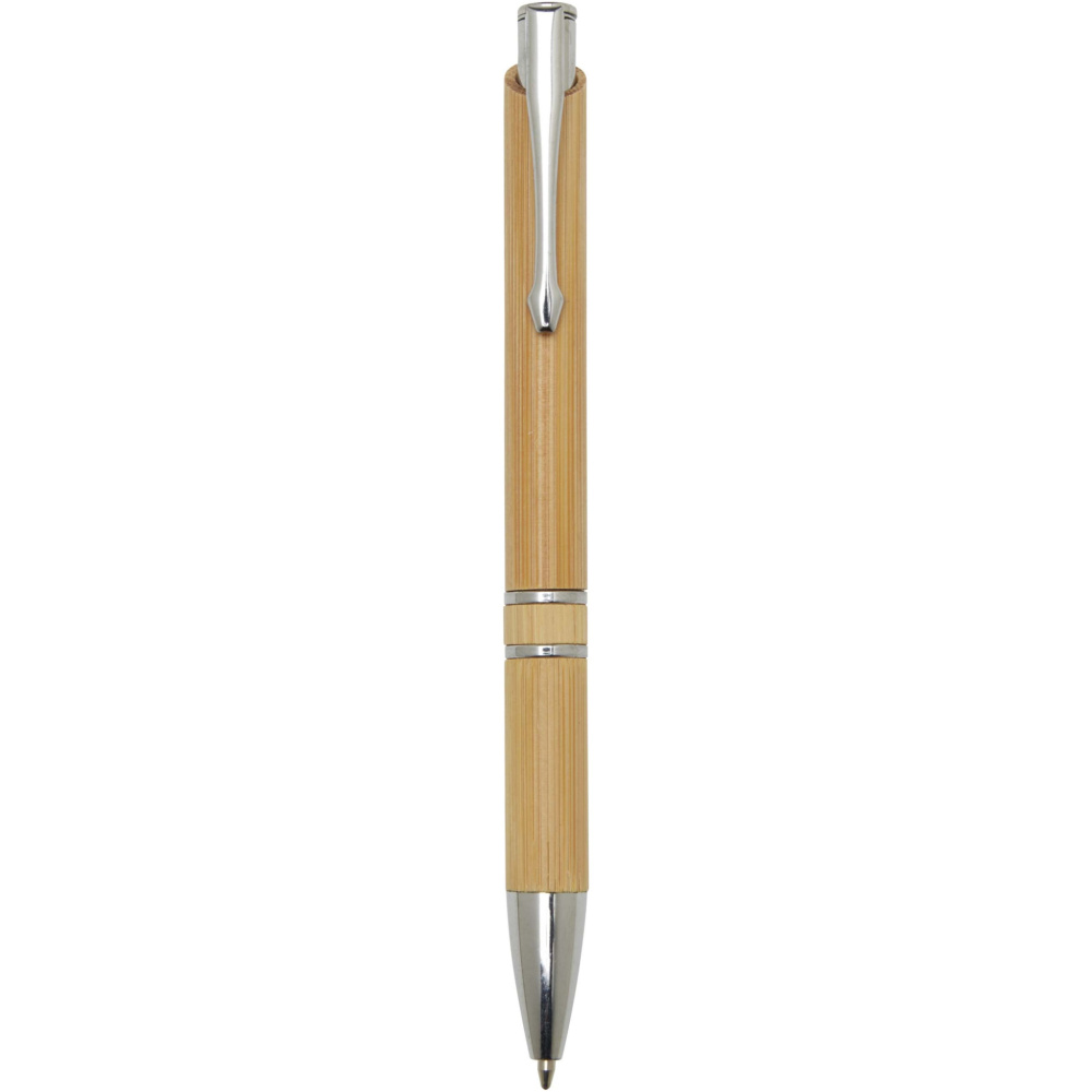 Logo trade promotional giveaways image of: Wicker bamboo ballpoint pen