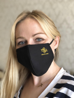 Logotrade promotional item picture of: BLACK-BLACK cotton face mask 140116500