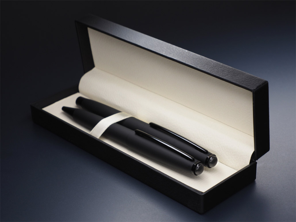Logotrade promotional items photo of: Obsidian stone Pen set 1290036