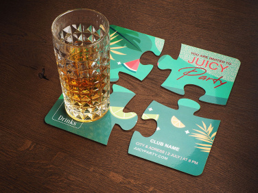 Logotrade promotional giveaway image of: Set of 4 PUZZLE glass coasters 1835117