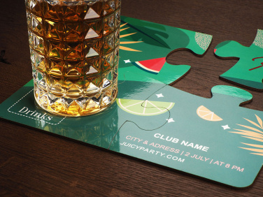 Logo trade promotional gifts picture of: Set of 4 PUZZLE glass coasters 1835117