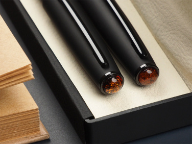 Logo trade promotional product photo of: Amber Pen set  1235036