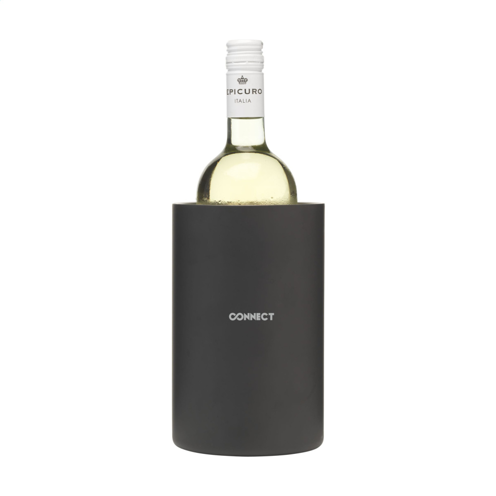 Logotrade promotional product picture of: CoolSteel Black wine cooler