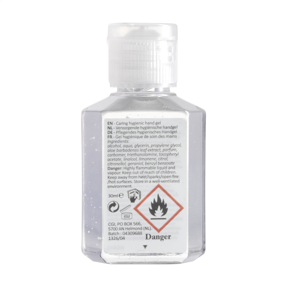 Logotrade advertising product picture of: Caring Hygienic Hand Gel 30 ml