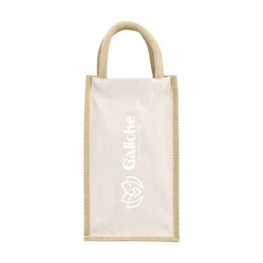 Logotrade business gifts photo of: Jute Canvas Double Wine Bag