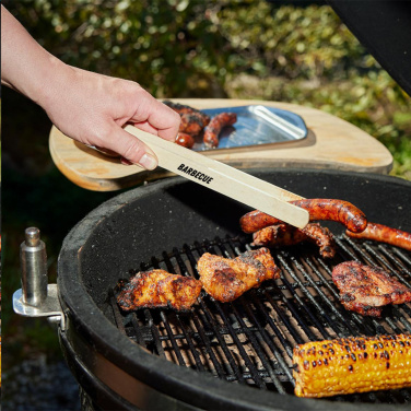 Logo trade promotional giveaways image of: Pinza wooden BBQ tongs