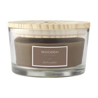 Logo trade promotional items picture of: Wooosh Flame Scented Candle Dark Amber