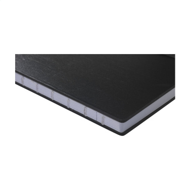 Logotrade promotional item image of: Bamboo Journal Naked Spine Paper Notebook Black A5