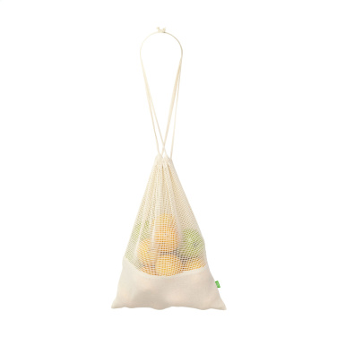 Logo trade promotional merchandise image of: Natura Organic GOTS Mesh Bag (120 g/m²) fruit bag