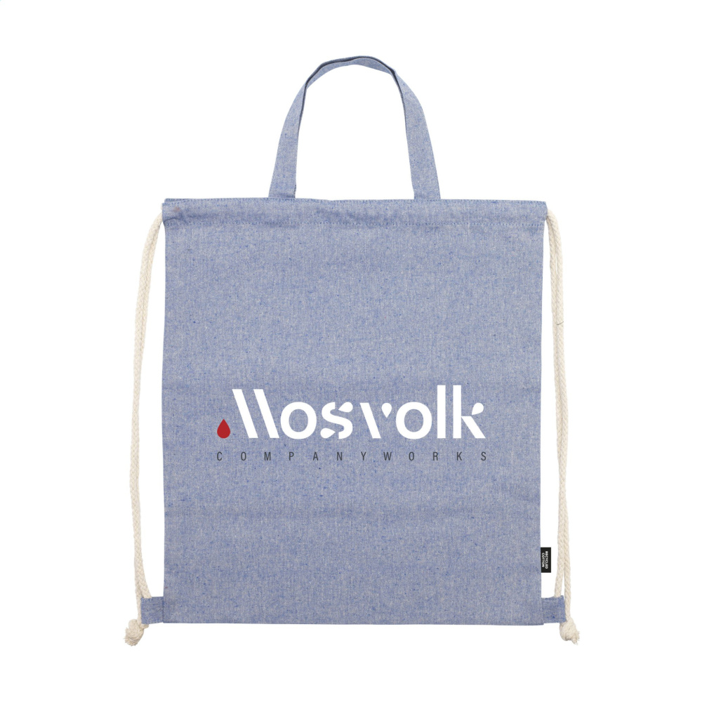 Logotrade promotional gift picture of: GRS Recycled Cotton PromoBag Plus (180 g/m²) backpack
