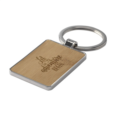 Logotrade promotional items photo of: Bamboo Key Rectangle keyring