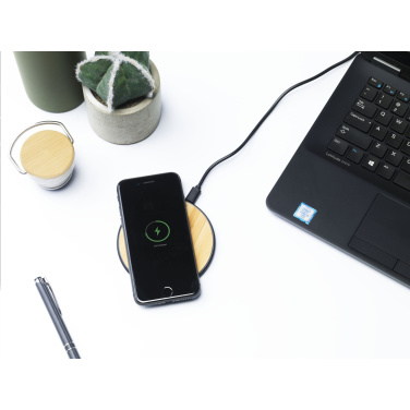 Logotrade business gift image of: Bamboo 10W Wireless Charger wireless fast charger