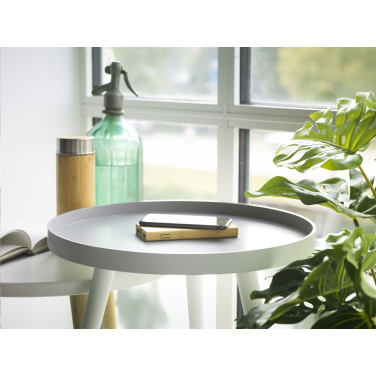 Logo trade corporate gifts image of: Bamboo 8000 Wireless Powerbank wireless charger
