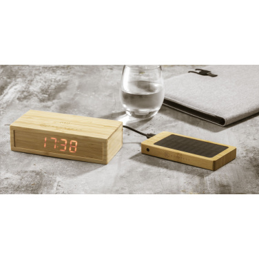 Logotrade promotional giveaways photo of: Bamboo Alarm Clock with Wireless Charger