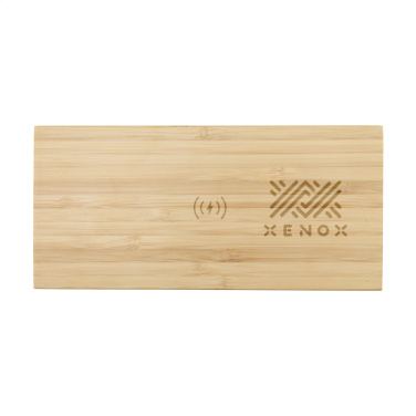 Logotrade promotional product image of: Bamboo Alarm Clock with Wireless Charger