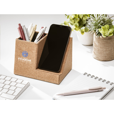 Logotrade promotional merchandise image of: Ecork Pen Holder Wireless Charger