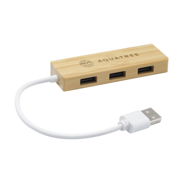 Logo trade business gift photo of: Bamboo USB Hub