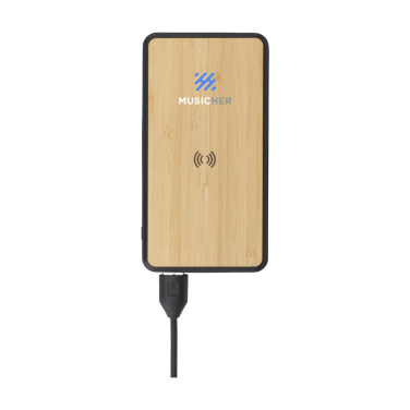 Logotrade promotional gifts photo of: Boru Bamboo RCS Recycled ABS Powerbank Wireless Charger