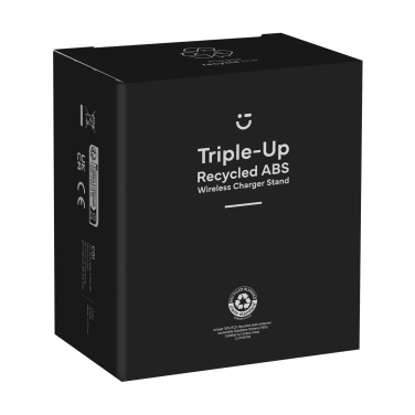 Logo trade business gift photo of: Triple-Up RCS Recycled ABS Wireless Charger Stand