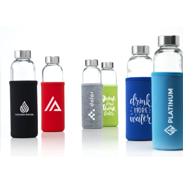 Logo trade business gifts image of: Senga Glass 500 ml drinking bottle