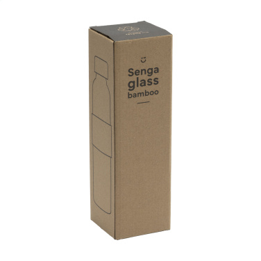 Logo trade promotional merchandise picture of: Senga Glass Bamboo 500 ml drinking bottle