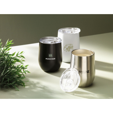 Logo trade promotional products image of: Huevo RCS Recycled Steel Cup 350 ml thermo cup