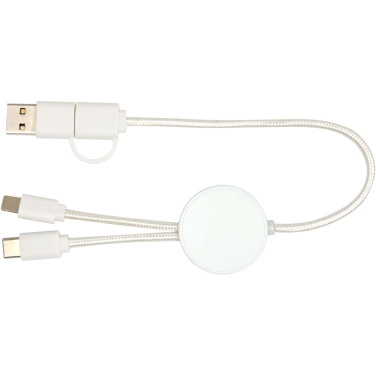 Logo trade promotional giveaways image of: Citala 5-in-1 recycled plastic 30 cm data sync and 27W fast charge cable